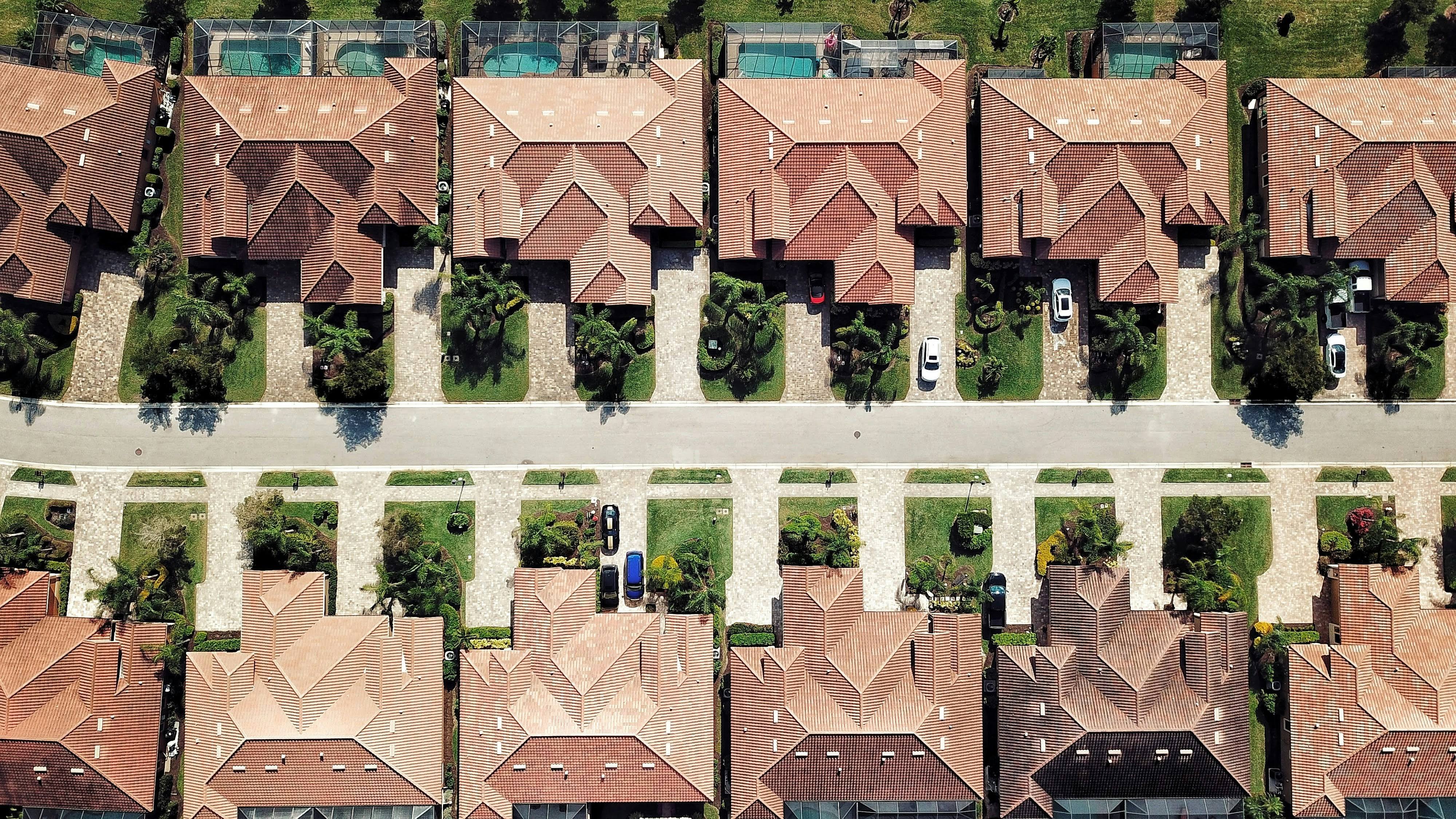 Aerial view of a Southwest Florida residential neighborhood we serve